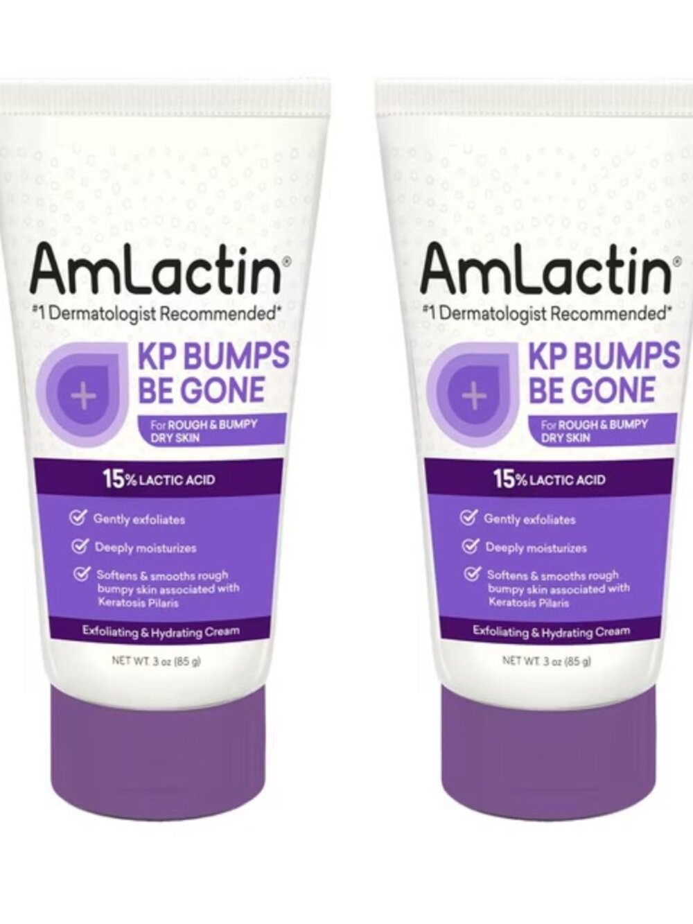 AmLactin KP Bumps Be Gone Cream with 15% Lactic Acid 3oz (85g) - Pack of 2